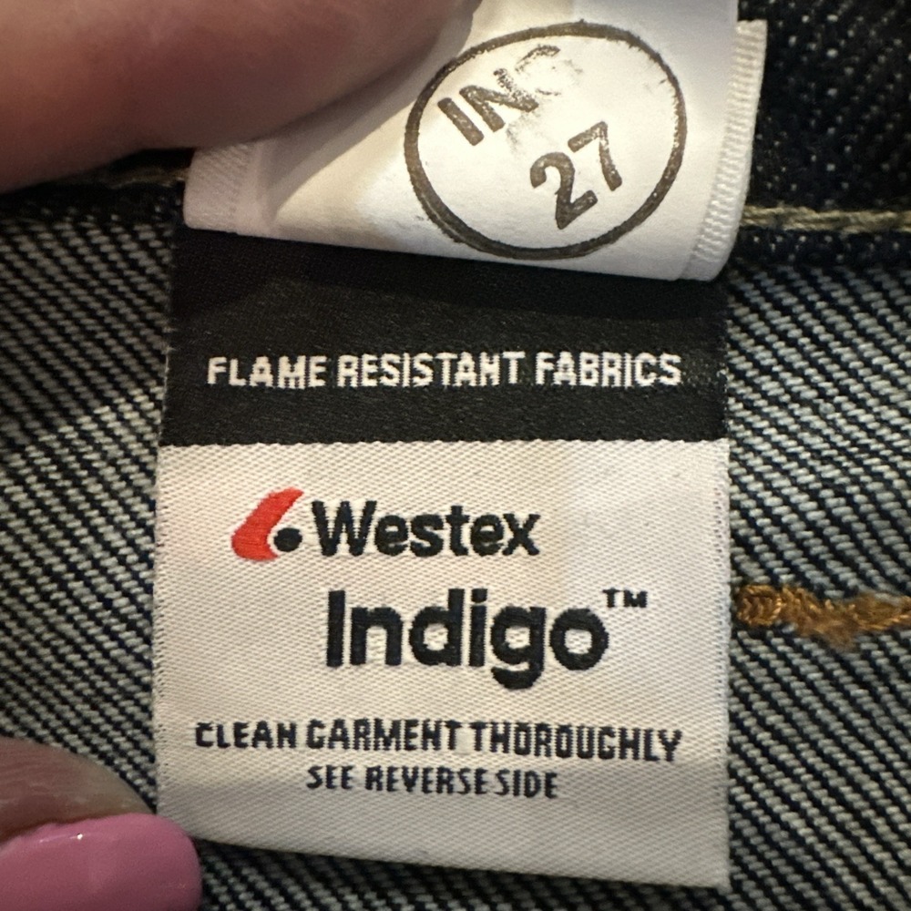 Crude FR Flame Resistant Jeans 34x32 Dark Wash Denim Carpenter Work Pants NWT - Picture 6 of 9